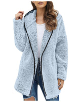Trendy Lang Fleece Damenjacke - Luna in Blau