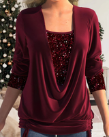 SARINA - Stilvolle Glitzerbluse in Rot