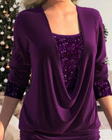 SARINA - Stilvolle Glitzerbluse in Lila