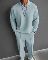 Primoz – Elegantes Zweiteiliges Set in Langarm Blau