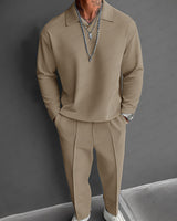 Primoz – Elegantes Zweiteiliges Set in Langarm Khaki