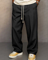 Victor - Elegante Herrenhose mit verstellbarem Tunnelzug in Schwarz
