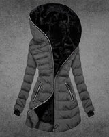 Stilvolle warme Winterjacke für Damen in Grau