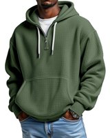 Mackenzie - Langärmeliger Hoodie Mit Waffelstrickmuster in Grün