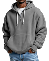 Mackenzie - Langärmeliger Hoodie Mit Waffelstrickmuster in Grau