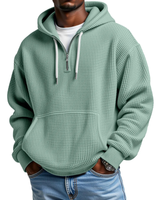 Mackenzie - Langärmeliger Hoodie Mit Waffelstrickmuster in Hellgrün