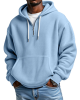Mackenzie - Langärmeliger Hoodie Mit Waffelstrickmuster in Blau