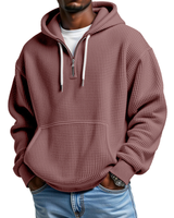 Mackenzie - Langärmeliger Hoodie Mit Waffelstrickmuster in Rot