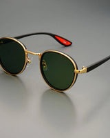 NoirGlow – Luxe Eclipse Rundsonnenbrille in Giftnebel