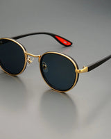 NoirGlow – Luxe Eclipse Rundsonnenbrille in Rotes Gift