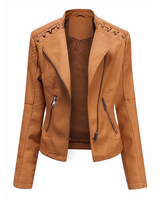 STELLA -Lederjacke für Damen in Hellbraun