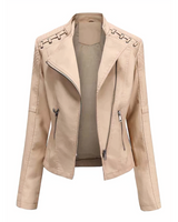 STELLA -Lederjacke für Damen in Khaki