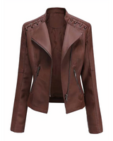 STELLA -Lederjacke für Damen in Braun