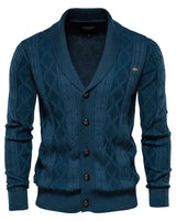 Herren-Cardigan mit Knopfleiste in Blau