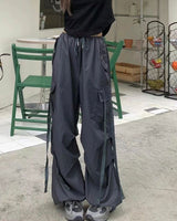 Franca Hose - Damen Baggy Pants mit großen Taschen im Retro-Stil in Grau