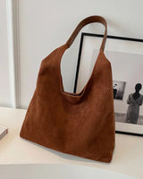 Venice Damen Tote Bag aus Veloursleder in Kastanienbraun