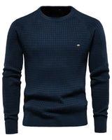 Falk | Pullover mit Karomuster in Dunkelblau