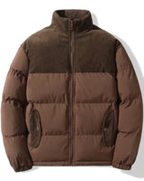 Unisex-Steppjacke mit Korddetails - Aiden in Braun