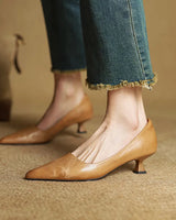 Samra – Pumps Aus Echtem Leder in Aprikose