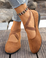 Alouette™ Schuhe Mit Veloursoptik und Gekreuzten Riemen in Braun