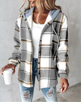 Kapuzenpullover Damen mit Knopfleiste in Grau