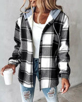 Kapuzenpullover Damen mit Knopfleiste in Schwarz