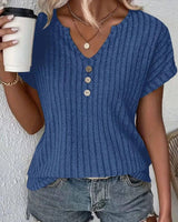 Rosina | Bluse mit V-Ausschnitt in Blau