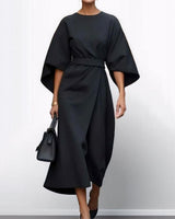 Katarzyna | Maxikleid mit eleganten Kimono-Ärmeln in Schwarz