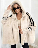 WinterFlausch™ - Jacke aus Ultraweichem Plüsch mit Kapuze und Oversize-Design / Die Perfekte Balance Zwischen Komfort und Stil in Diesem Winter! in Apricot