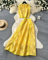 Alessa™ Set aus Floralbesticktem Tüll mit Zarter Eleganz in Gelb