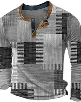 Ignazio – Henley-Hemd Im Farbblock-Patchwork-Stil in Grau