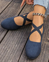 Alouette™ Schuhe Mit Veloursoptik und Gekreuzten Riemen in Blau