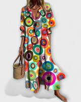 Franziska | Damen Figurschmeichelndes Maxikleid Bauchkaschierung – Maxi Kaschierend 2026 in Regenbogen