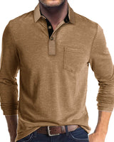 Jörg™ | Herren Langarmshirt in Unifarbe in Braun