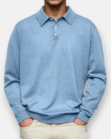 Aiden™ | Langarm-Polo in Hellblau