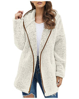 Trendy Lang Fleece Damenjacke - Luna in Beige