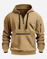 Lars | Hoodie mit Reißverschluss in Khaki