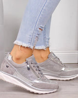 Damen Freizeitschuhe | Orthopädische Komfort-Sneaker | Atmungsaktiv & Rutschfest in Grau