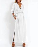Mariah - Klassisches Maxi-Kleid in Weiß
