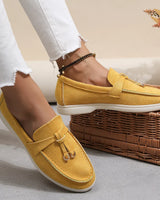 Loafer aus Wildleder mit Quasten - Wendy in Gelb