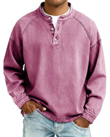 Stuart - Retro Hemd Mit Knopf in Rosa