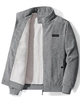 Udo - Cordjacke mit Fleecefutter in Grau