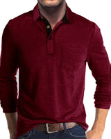 Jörg™ | Herren Langarmshirt in Unifarbe in Rot