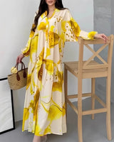 Yumi™ Maxikleid aus Premium-Viskose mit Knopfleiste Vorne in Gelb