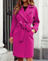 Katarino | Langer Kaschmir Trenchcoat mit Knopfsystem in kräftigen Farben in Rose