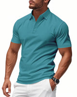 Dalmor™-Polohemd mit Schmaler Passform und Minimalistischem Stil in Pfauenblau