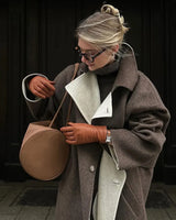 Zare | Langer Dicke Trenchcoat Damen Winter Gemütlich in Braun