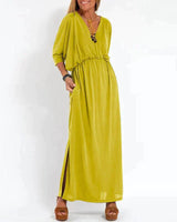 Mariah - Klassisches Maxi-Kleid in Gelb (Fast ausverkauft)