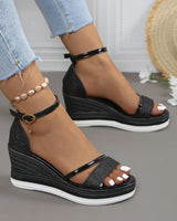 Nora | Konturiertes Fußbett Rutschfest Sandalen in Schwarz