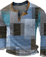 Farbenfrohes Herren-Langarmshirt in Blau